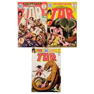 Tor DC Comics Lot #1 #2 #4 (1975) Joe Kubert Mini Series VF Bronze Age Caveman